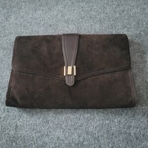 Vintage Morris Moskowitz Elegant Brown Suede Clutch